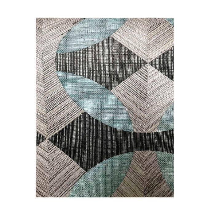 Conceptum Alfombra de Algodón 160 x 230 cm Azul, Gris y Negro